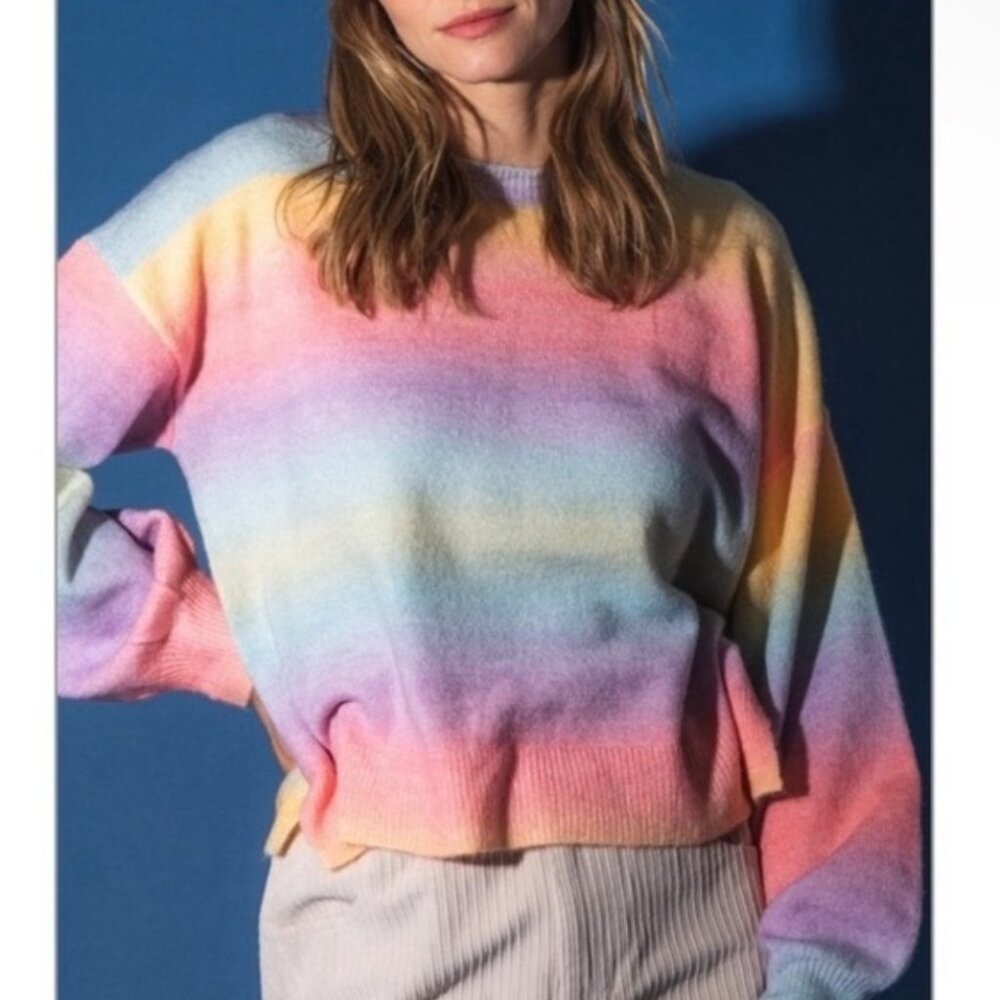 Very J Rainbow Sweater NWT- Size Small